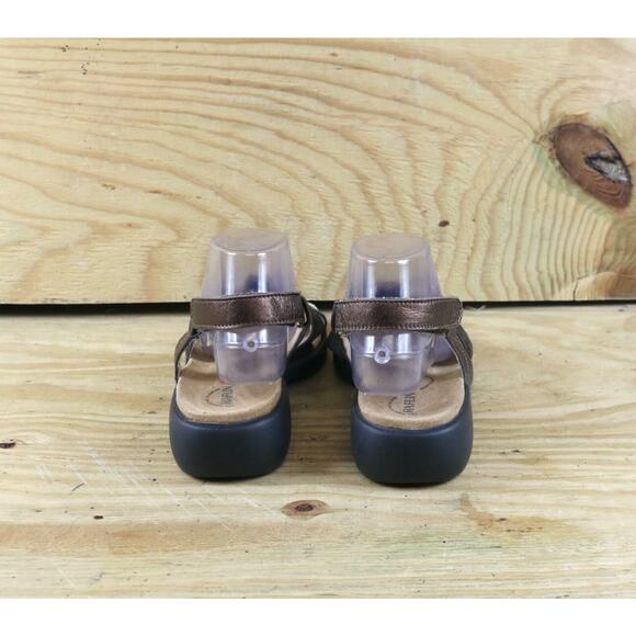 Haflinger Sandals Womens 10 Black Suede Metallic 41 Slingback Wedge Open Toe - Picture 3 of 9